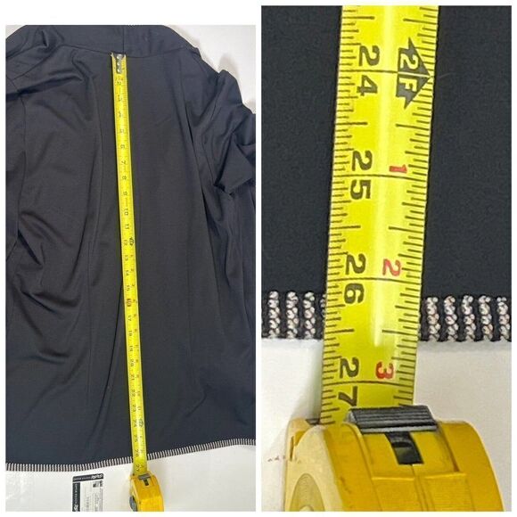 Anthropologie Luii Black Blazer Jacket Size Large 3/4 Ruched Sleeve - Picture 6 of 10